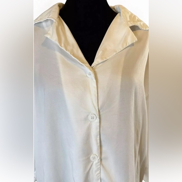 The Lullaby Club Shirt White M Lounge Top Cool Lyocell Button Front Comfort Pjs - Picture 4 of 8